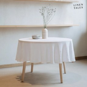 Tovaglia di lino ø 180 cm White - Linen Tales