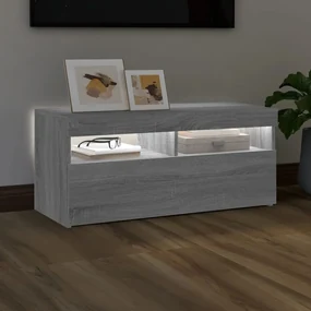 Mobile porta tv con luci led grigio sonoma 90x35x40 cm