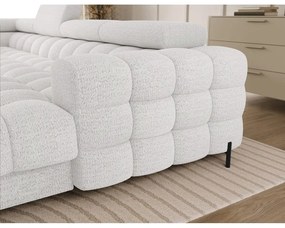 Divano angolare color crema allungabile (con penisola a sinistra/a U) con rivestimento in bouclé Feraria – ELTAP