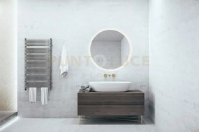 Aura specchio da parete da bagno rotondo retro-illuminato d.60cm le...