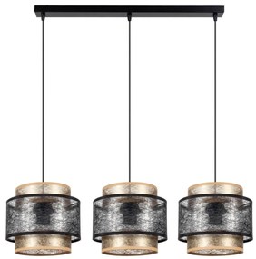 Lampadario a sospensione con filo GABI 3xE27/60W/230V oro/nero