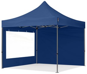 TOOLPORT 3x3m gazebo pieghevole con laterali (finestre panoramiche), PREMIUM acciaio, blu scuro - (600008)