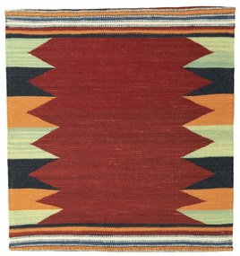 Kilim Tappeto 90 x 90 Rosso (Iran) Tessuto A Mano