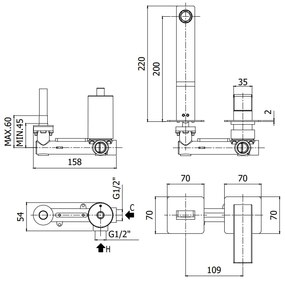 Paffoni Elle El104cr70 Miscelatore lavabo Incasso 2 Fori 2 Piastre Bocca 15 cm Cromo