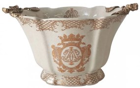 Royal Family - Centrotavola Alto con Decori Oro e Manici in Bronzo