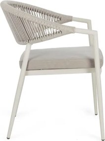 Sedia Da Esterno Impilabile Con Braccioli In Alluminio E Corda Millor Wall Bizzotto