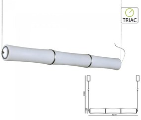 Lampada Led A Sospensione Moderno Forma 3 Canne Bambu Lunga 1310mm 52W 3000K Dimmerabile Triac Dimmer SKU-3979