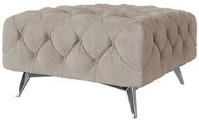 Poggiapiedi greige con rivestimento in velluto Chelsea – Ropez