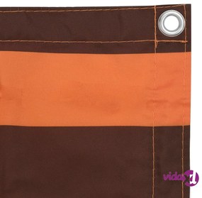 vidaXL Paravento Balcone Arancione e Marrone 90x600 cm Tessuto Oxford