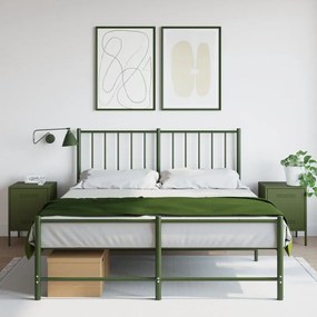 Comodini 2 Pz Verde Oliva 36x39x50,5 Cm İn Acciaio /