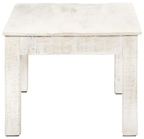 Tavolino da salotto bianco 110x60x45 cm in massello di mango