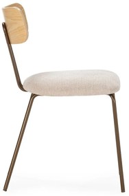 Sedia da pranzo beige/di colore naturale in imbottito Olimpia – MOME