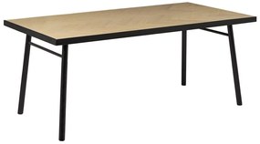 Tavolo da pranzo legno chiaro e nero 180 x 90 cm IVORIE Beliani