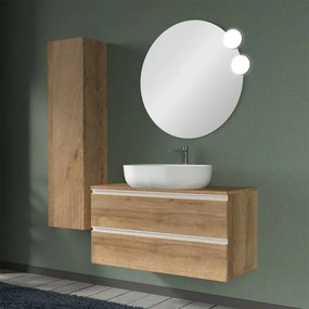 Mobile da bagno Sospeso 100 cm Master rovere miele per lavabo da appoggio