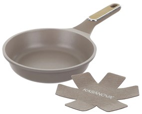 Padella antiaderente 20 cm Taupe con salvapadella