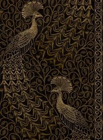 Tapete Pavo Parade von Cole & Son - Metallic Gold on Soot