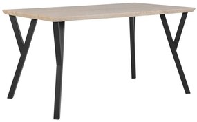 Tavolo da pranzo legno e nero 140 x 80 cm BRAVO Beliani