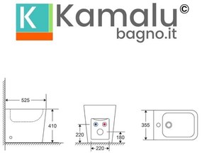 Kamalu - sanitari bagno filomuro salvaspazio senza brida | litos-tfs