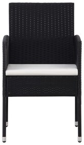 Set da pranzo da giardino 7 pz nero