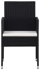 Set da pranzo da giardino 7 pz nero