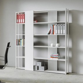 Libreria Eleganza Kato, Composizione B Kato 6R 2 fianchi 4 fasce lunghe / Bianco