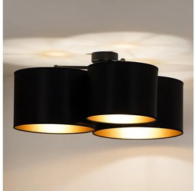 Duolla - Lampadario a plafone ROLLER TRIO SHINY 3xE27/15W/230V nero/oro