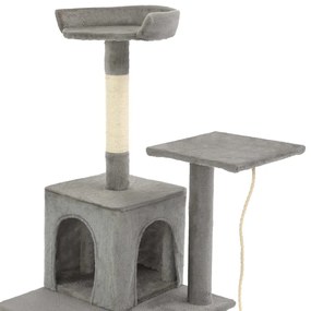 Albero per gatti con tiragraffi in sisal 120 cm grigio