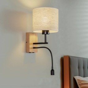 BRITOP Applique Sonny, lampada a LED da lettura, paralume cilindrico