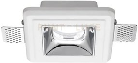 Gfa631- faretto in gesso finitura cromo da incasso 1 luce attacco g...