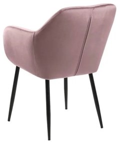 Sedia da pranzo rosa in imbottito Emilia – Actona