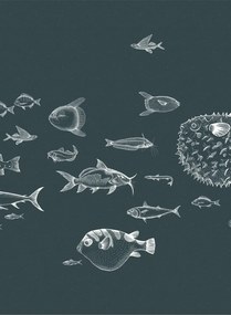 Coordonne Carta da parati panoramica Sea Current - Navy