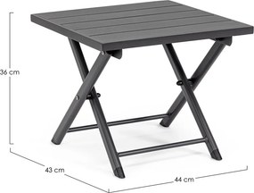 Tavolino da giardino in alluminio 43x44 cm Taylor - Bizzotto