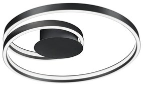 Apparecchio da soffitto a LED nero con controllo vocale/app mobile con paralume in metallo Ciola - CINQUE