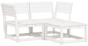 Set divani da giardino 3 pz bianco in legno massello di pino