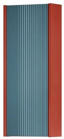 Pensile bagno Niwa laccato opaco paprika con vetro blu pacifico, 1 anta apertura da sinistra P 17 x L 30 x H 78.5 cm