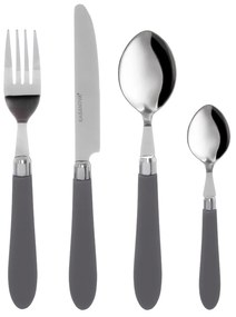 Set posate Smooth grigio in acciaio inox, da 24 pezzi