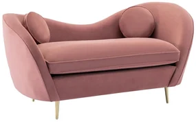 Divano 2 posti in Velluto Rosa - ORMARA