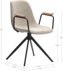 Set di sedie da pranzo beige 2 pz Tali - Marckeric