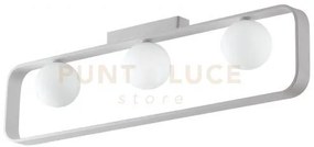 Plafoniera roxy bianca 3 luci attacco g9 80x10x20,5cm in alluminio ...