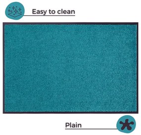 Tyrkysová rohožka Hanse Home Wash &amp; Clean, 39 x 58 cm