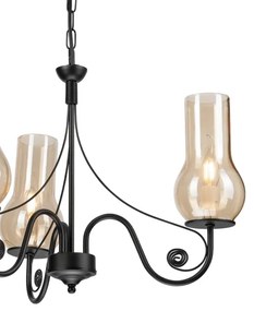 Brilagi - LED Lampadario a sospensione con catena COTTAGE 3xE14/40W/230V nero/marrone