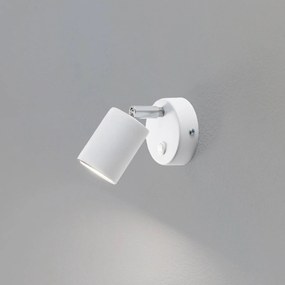 Faretto da parete Fun, bianco, altezza 14 cm, regolabile, GU10 Fun Luminex, Bianco / Opale, Soggiorno / Sala da pranzo, Metallo, Moderno, Faretto alogeno