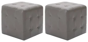 Pouf 2 Pz Grigio 30x30x30 Cm İn Similpelle /