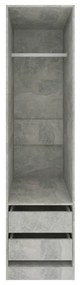 Armadio con cassetti grigio cemento 50x50x200 cm in truciolato