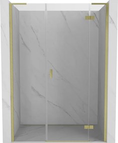Mexen Mist-H L porta doccia a battente destra 145 cm, trasparente, dorato spazzolato - 8A5L-145-001-55-00-P