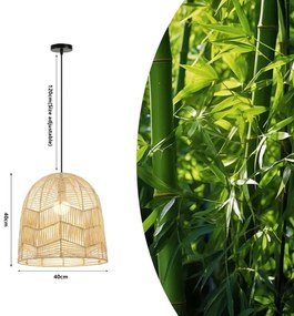 Immax 08262L - Lampadario a sospensione con filo PELO 1xE27/40W/230V diametro 40 cm rattan