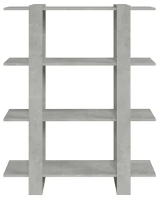 Libreria/divisorio grigio cemento 100x30x123,5 cm