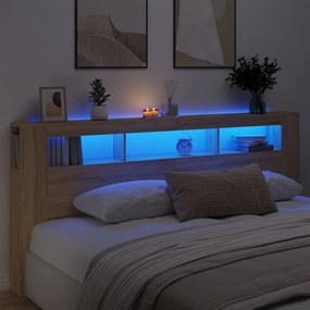 Testiera Led Rovere Sonoma 220x18,5x103,5 Cm Legno Multistrato /