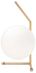 FLOS IC Lights Table 1 Low Lampada da tavolo 20 cm a luce diffusa in ottone spazzolato