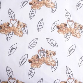 Set copripiumino e federa da bambini giallo chiaro in cotone per culla 100x135 cm Lion King "Best Friends" – Jerry Fabrics